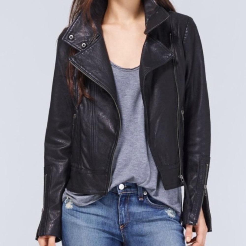 Mackage biker leather jacket!